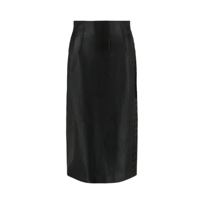 Pre-owned Alexander Mcqueen Leather Pencil Skirt 'black' | Women's Size 42