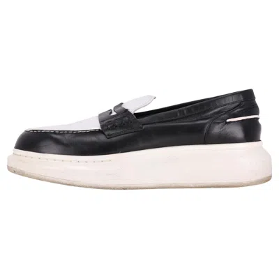 Pre-owned Alexander Mcqueen Leather Platform Loafers In Sand