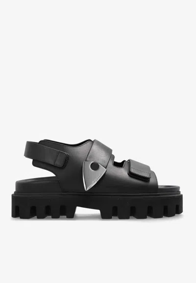 ALEXANDER MCQUEEN LEATHER PLATFORM SANDALS