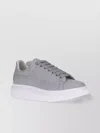 Alexander Mcqueen Leather Platform Sneakers Added Height In Gray