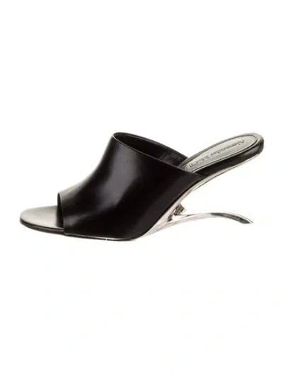 Pre-owned Alexander Mcqueen Leather Polka Dot Print Sandals In Black