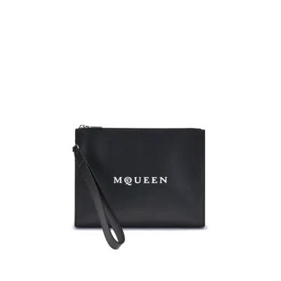 Alexander Mcqueen Leather Pouch In Black