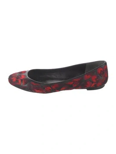 Pre-owned Alexander Mcqueen Leather Printed Ballet Flats In Multi