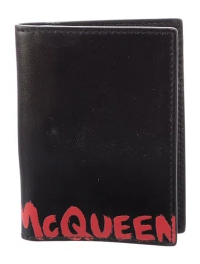 Pre-owned Alexander Mcqueen Leather Printed Bifold Wallet In Multi