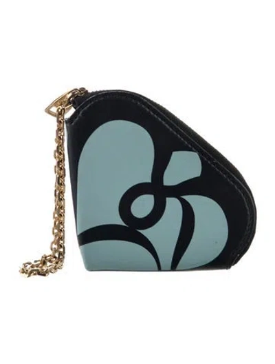 Pre-owned Alexander Mcqueen Leather Printed Wallet In Blue