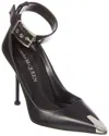Alexander Mcqueen 105mm Metallic Toe-cap Detail Pumps In Black