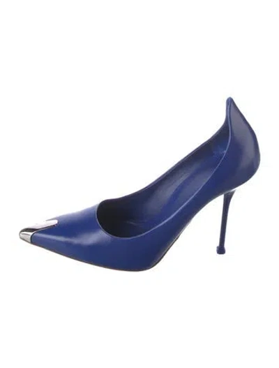 Pre-owned Alexander Mcqueen Leather Pumps In Blue