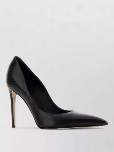 Alexander Mcqueen Leather Pumps Pointed Toe Smooth Finish In Black