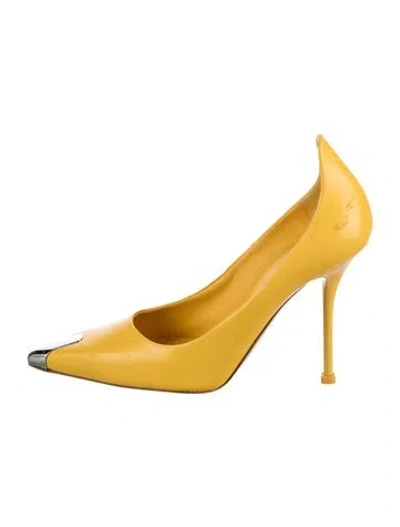 Pre-owned Alexander Mcqueen Leather Pumps In Yellow
