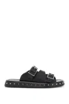 ALEXANDER MCQUEEN LEATHER PUNK SLIDES FOR ED