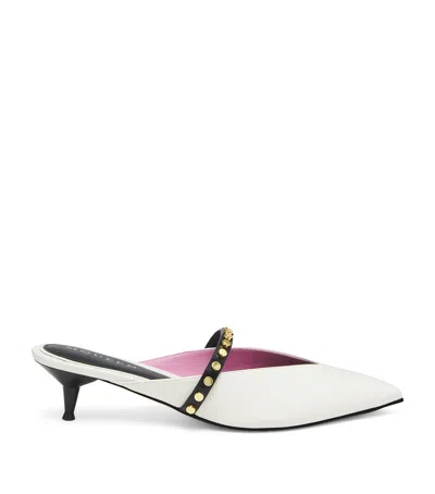 Alexander Mcqueen Leather Revel Heeled Mules 50 In Nude