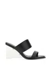 Alexander Mcqueen Black Leather Shard Mules In Multi