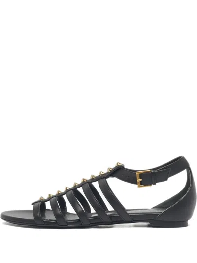 Pre-owned Alexander Mcqueen Leather Sandals In Black