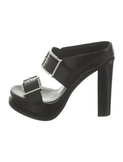 Pre-owned Alexander Mcqueen Leather Sandals In Black