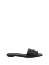 Alexander Mcqueen Flat Sandals  Woman Color Black In Silver/black/silver