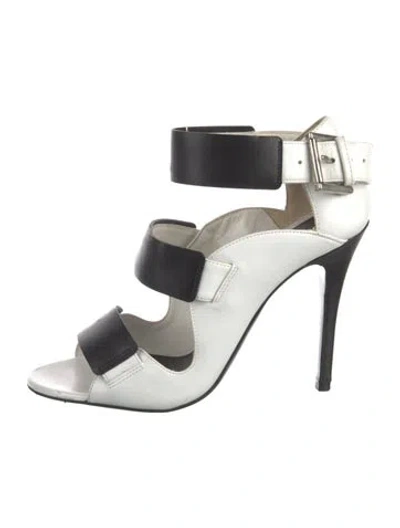 Pre-owned Alexander Mcqueen Leather Sandals In Black/white