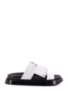 Alexander Mcqueen Leather Sandals With Leather Fringe In White