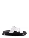 Alexander Mcqueen Leather Sandals With Leather Fringe In Black