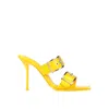 Alexander Mcqueen Woman Sandals Yellow Size 11 Soft Leather In Yellow