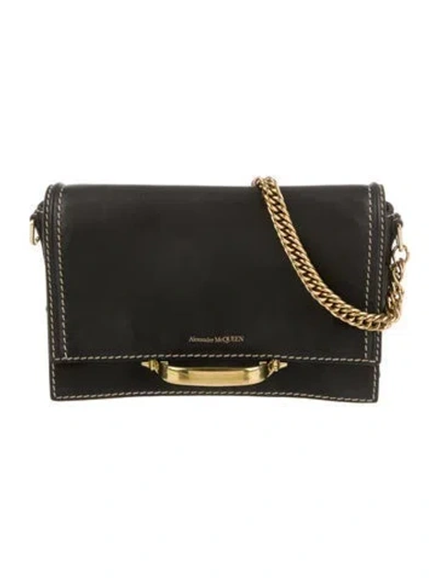 Pre-owned Alexander Mcqueen Leather Shoulder Bag In Black