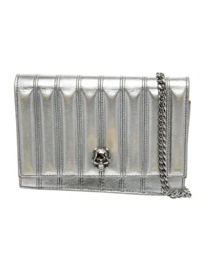 Pre-owned Alexander Mcqueen Leather Shoulder Bag In Gray