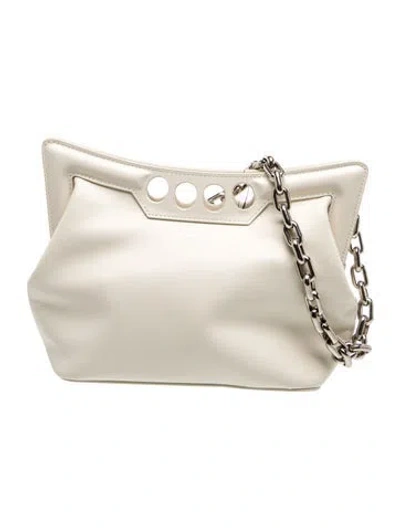 Pre-owned Alexander Mcqueen Leather Shoulder Bag W/ Tags In White