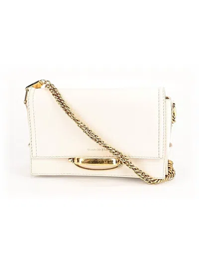 Pre-owned Alexander Mcqueen Leather Shoulder Bag In White