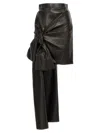 Alexander Mcqueen Bow-detailed Asymmetric Leather Skirt In Black
