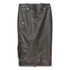Alexander Mcqueen Leather Skirts In Mutlicolor