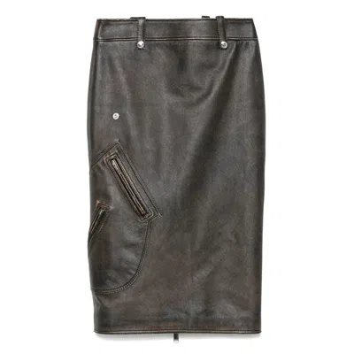 Alexander Mcqueen Leather Skirts In Mutlicolor