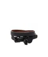 Alexander Mcqueen Leather Skull Charm Bracelet In Black