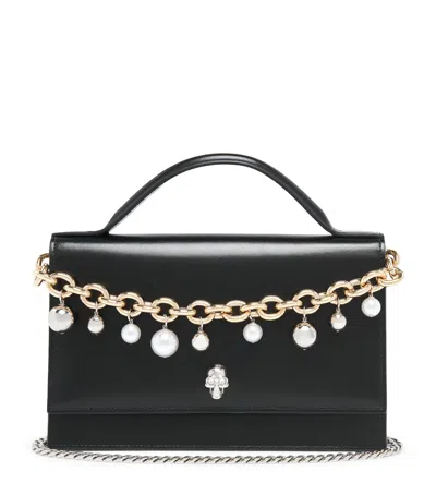 Alexander Mcqueen Leather Skull Top-handle Bag In Black