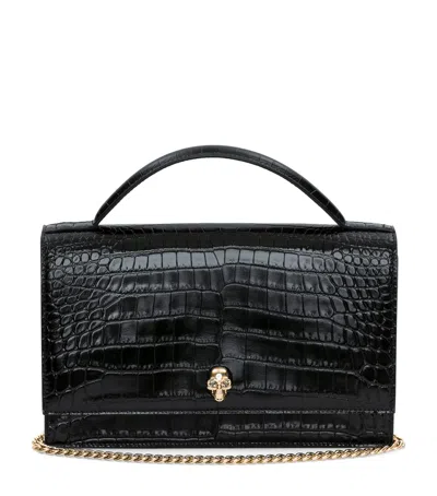 ALEXANDER MCQUEEN LEATHER SKULL TOP HANDLE BAG