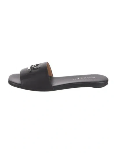 Pre-owned Alexander Mcqueen Leather Slides In Black