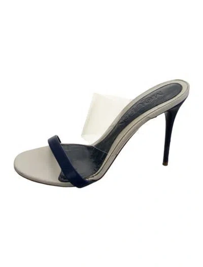 Pre-owned Alexander Mcqueen Leather Slides In Blue