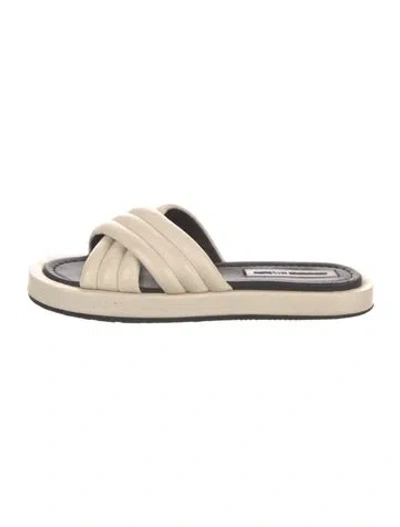 Pre-owned Alexander Mcqueen Leather Slides In Neutrals