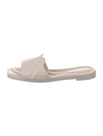 Pre-owned Alexander Mcqueen Leather Slides In Pink