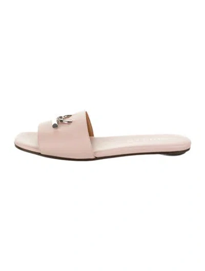 Pre-owned Alexander Mcqueen Leather Slides In Pink