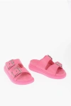 ALEXANDER MCQUEEN LEATHER SLIDES WITH BUCKLES