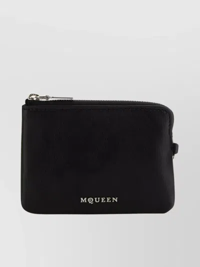 Alexander Mcqueen Leather Sling Cardholder Logo Detail