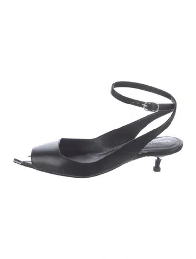Pre-owned Alexander Mcqueen Leather Slingback Pumps In Black