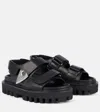 Alexander Mcqueen Leather Slingback Sandals In Black