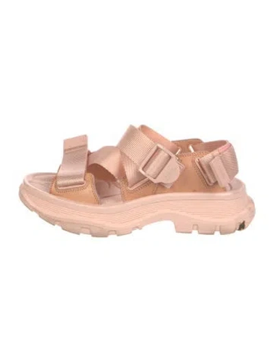 Pre-owned Alexander Mcqueen Leather Slingback Sandals In Orange