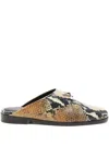 Alexander Mcqueen Alexander Mc Queen Leather Slippers In Animal Print
