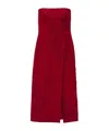 Alexander Mcqueen Strapless Midi Dress In Red