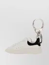 Alexander Mcqueen Leather Sneaker Sole Keyring In Grey