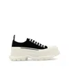 Alexander Mcqueen Black Canvas Tread Slick Sneakers In Multi