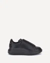 Alexander Mcqueen Black Sneakers With Logo Lettering On The Rear And Oversize Rubber Sole In Leather In Multi