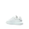 Alexander Mcqueen White Leather Sneakers With White Leather Heel In White