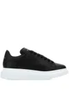 Alexander Mcqueen Women's Leather Sneakers With Leather Heel In Black